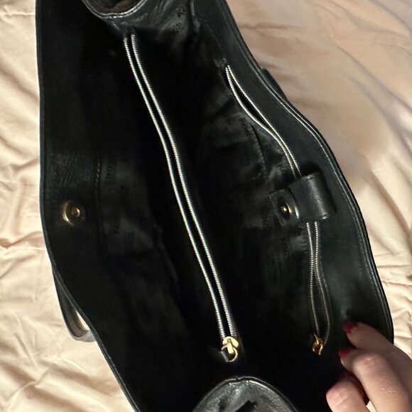 Michael Kors Black Leather Satchel with Gold Accents - Picture 3 of 3